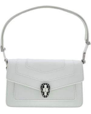 BVLGARI East-West Leather Serpenti Forever Shoulder Bag - Grey