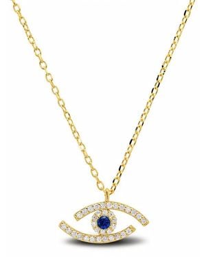 Kylie Harper 14K Over Abstract Cz Evil Eye Pendant - Metallic