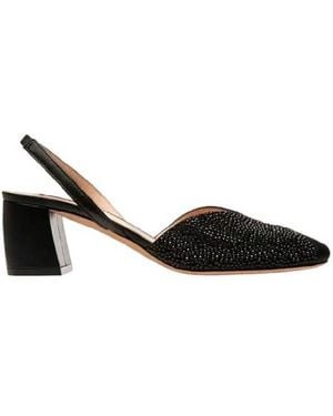 Bally Celie 55 Crystal Embellished Block Heel Leather Pumps - Black
