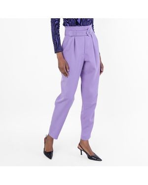 Moschino Ladies Straight Leg Trousers - Purple