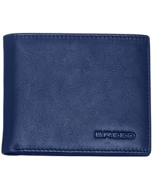 Breed Locke Genuine Leather Bi-Fold Wallet - Blue