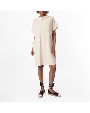 Burberry Towelling Hooded Cotton Dress, Size S M - Natural