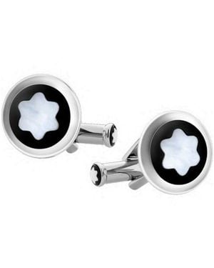 Montblanc Round Mother Of Pearl Cufflinks - Black