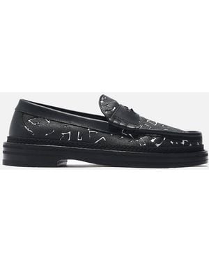 Jimmy Choo X Eric Haze Ezra Artwork Canvas Loafers, Brand Size 39.5 Us - Black