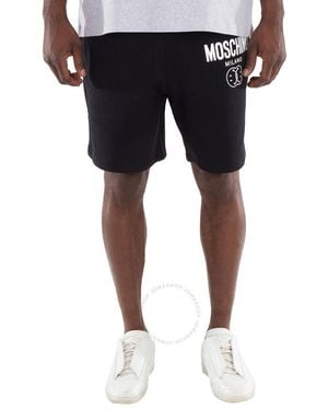 Moschino Smiley Logo Print Cotton Shorts, Brand Size 50 Us - Black