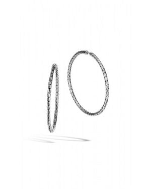 John Hardy 45Mm Classic Chain Sterling Hoop Earring - White