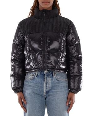 Save The Duck Aluna Corduroy Quilted Long Sleeve Jacket, Brand Size 0 - Black