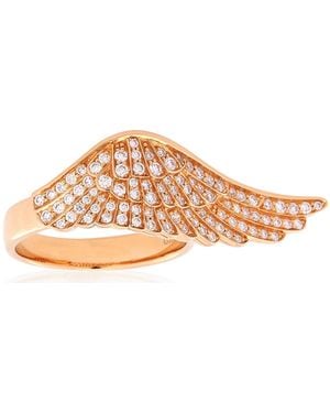 Garrard 18K Rose Diamond Wings Reflection Ring - Pink