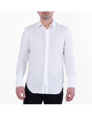 Ferragamo Ferragamo Logo Jacquard Long-Sleeved Sport Shirt - White