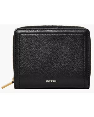 Fossil Logan Leather Rfid Mini Multifunction Wallet - Black