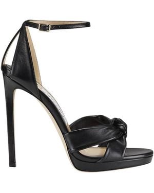 Jimmy Choo Rosie 120 Nappa Leather Sandals, Brand Size 39 Us - Black