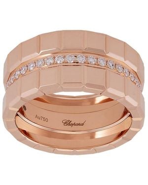 Chopard Ice Cube 18K Rose Diamond Ring - Pink