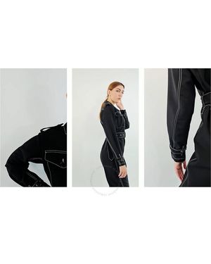 Burberry Catalina Long-Sleeve Belted Jumpsuit, Brand Size 6 (Us - Black