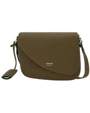 Ferragamo Embossed Logo Crossbody Bag - Green