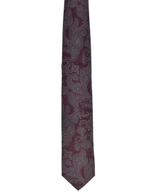 Brunello Cucinelli Silk Blend Paisley Tie, One Size - Purple