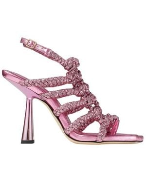 Jimmy Choo Izobel 100 Metallic Lurex Sandals, Brand Size 36 Us - Pink