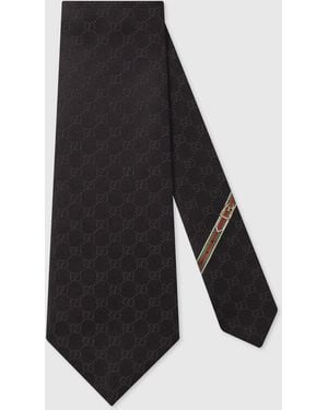 Gucci Gg Silk Tie - Black