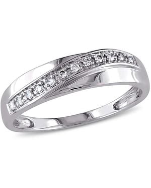 Amour 1/10 Ct Tw Crossover Diamond Wedding Band - Metallic