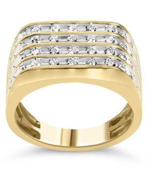 Haus of Brilliance 10K 1.00 Cttw Diamond Multi Row Ring Band - Metallic