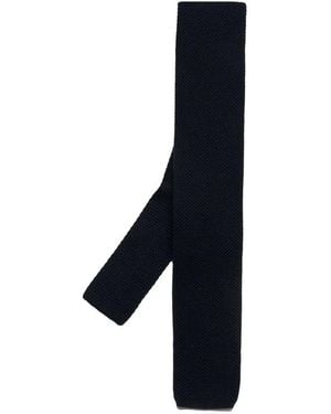 Brunello Cucinelli Dark Knit Textured Tie - Blue