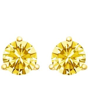 Haus of Brilliance 14K 3-Prong Martini Set 1 1/2 Cttw Lab Grown Diamond Solitaire Stud Earrings - Yellow