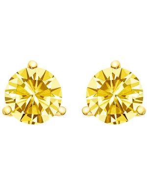 Haus of Brilliance 14K 3-Prong Martini Set 1.0 Cttw Lab Grown Diamond Solitaire Stud Earrings - Yellow