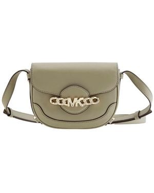 Michael Kors Hally Signature Saddle Crossbody Bag - Gray