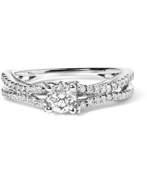 Haus of Brilliance 14K 5/8 Cttw Diamond Split Shank Engagement Ring - White