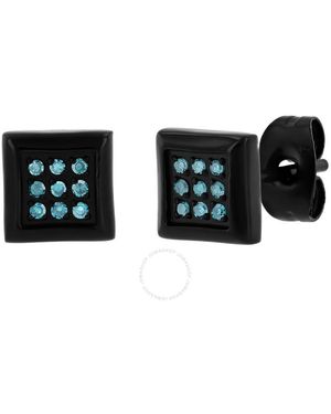 Robert Alton 1/10Ctw Diamond Stainless Steel With Finish Stud Earrings - Black