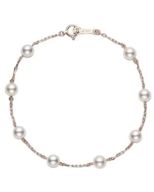 Mikimoto Akoya Cultured Pearl Station Bracelet Pd129Z - Metallic