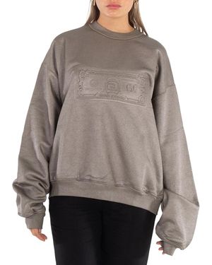 Alexander Wang Dollar Bill Embossed Crewneck Sweatshirt - Grey