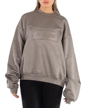 Alexander Wang Dollar Bill Embossed Crewneck Sweatshirt - Gray