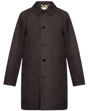 Burberry Mid-Length Gabardine Car Coat, Brand Size 52 Us - Black