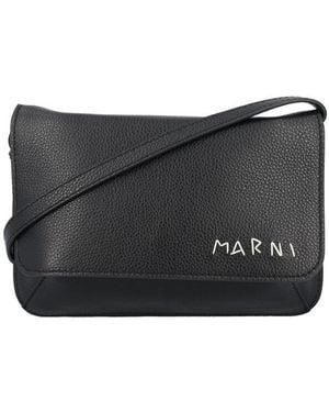 Marni Mending Shoulder Bag - Black