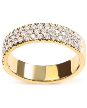 Haus of Brilliance 14K Pave Set 3/4 Cttw Multi Row Diamond Band Ring (H-I Colour, Si2-I1 Clarity) - Metallic