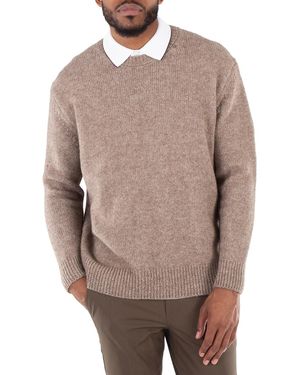 BOSS Wool Silk And Bison Hair Relaxed-Fit Jumper - Brown