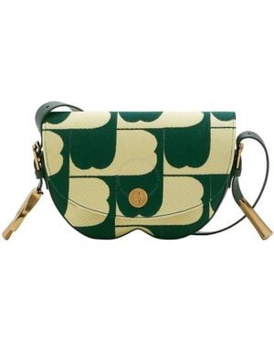 Burberry Chess Satchel Cotton Crossbody Bag - Green