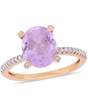 Amour 2 3/8 Ct Tgw Rose De France And 1/10 Ct Tw Diamond Ring - Purple