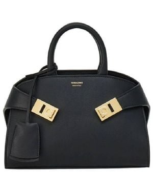 Ferragamo Hug Leather Handbag - Black