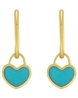 Tresorra 14K Heart Earrings - Blue