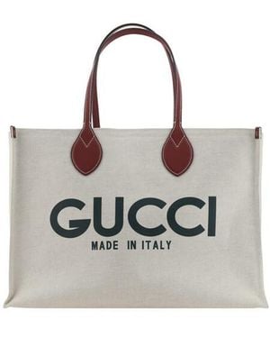 Gucci Printed Tote Bag - Gray