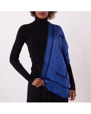 BVLGARI Logomania Lettere Maxi Metropolis Shawl - Blue