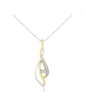 Espira 10K Two-Tone 1/10Ct Tdw Diamond Cascade Pendant Necklace (I-J, I1-I2) - Metallic