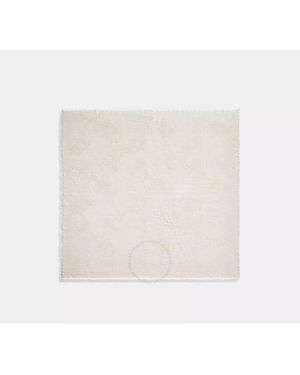 COACH Horse And Carriage Print Oversized Square Scarf - White