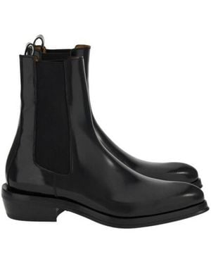 Ferragamo Frank Leather Chelsea Boots - Black