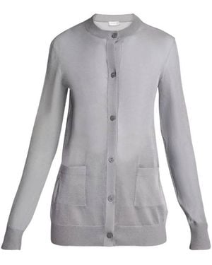 Saint Laurent Sheer Silk Cardigan - Gray