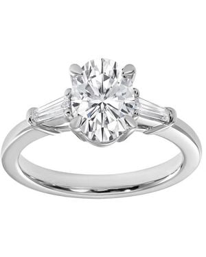 Brilliant Diamond 1.75 Carat Oval Lab Grown Solitaire Diamond Engagement Ring - Metallic