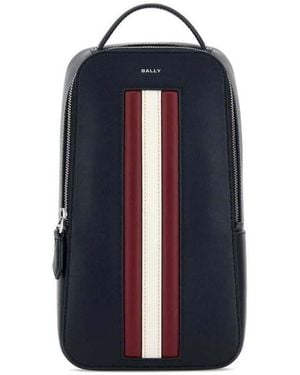 Bally Leather Crossbody Bag Peacoatredbonepal Borse A Tracolla - Blue