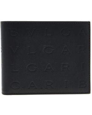 BVLGARI Logo Infinitum Bifold Leather Wallet - Black