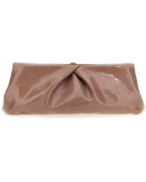 Dries Van Noten Patent Clutch - Brown
